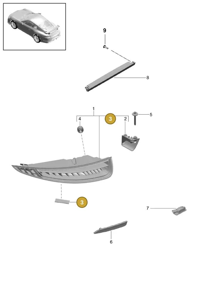 99163148105 — Porsche 911 (2013-2020) diagram p41905005, position 3