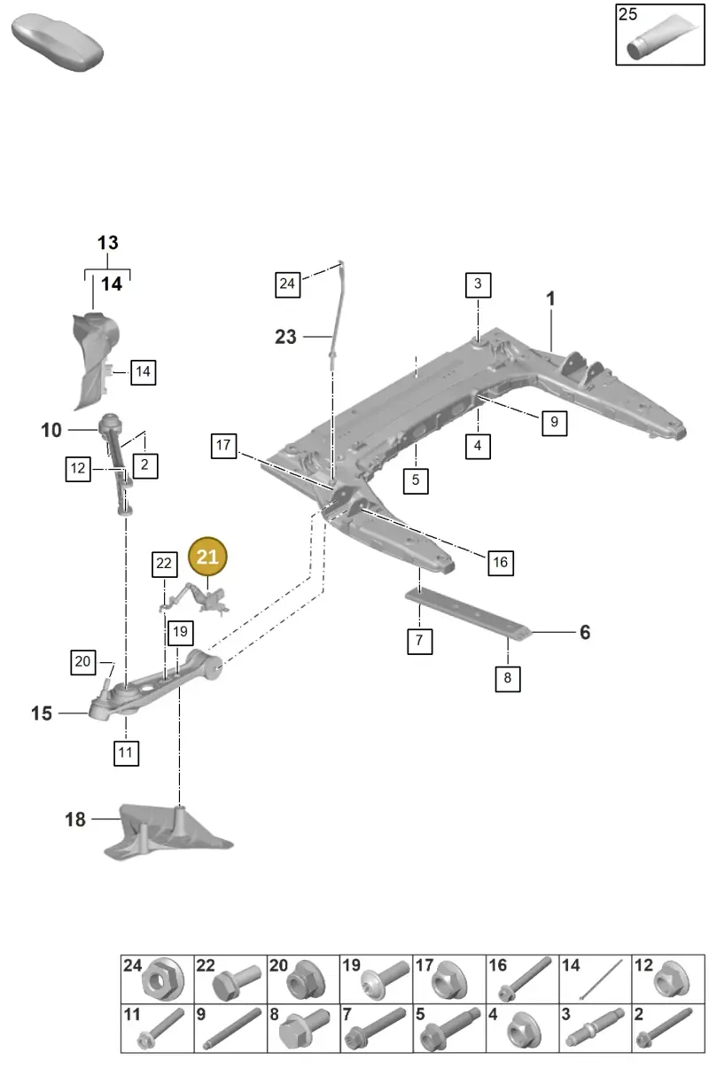 992616214A — Porsche 911 (2024-2025) diagram p53401000, position 21
