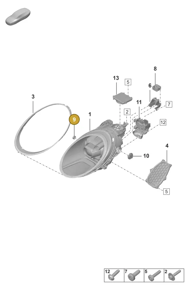 992941544 — Porsche 911 (2021-2022) diagram p59905000, position 9