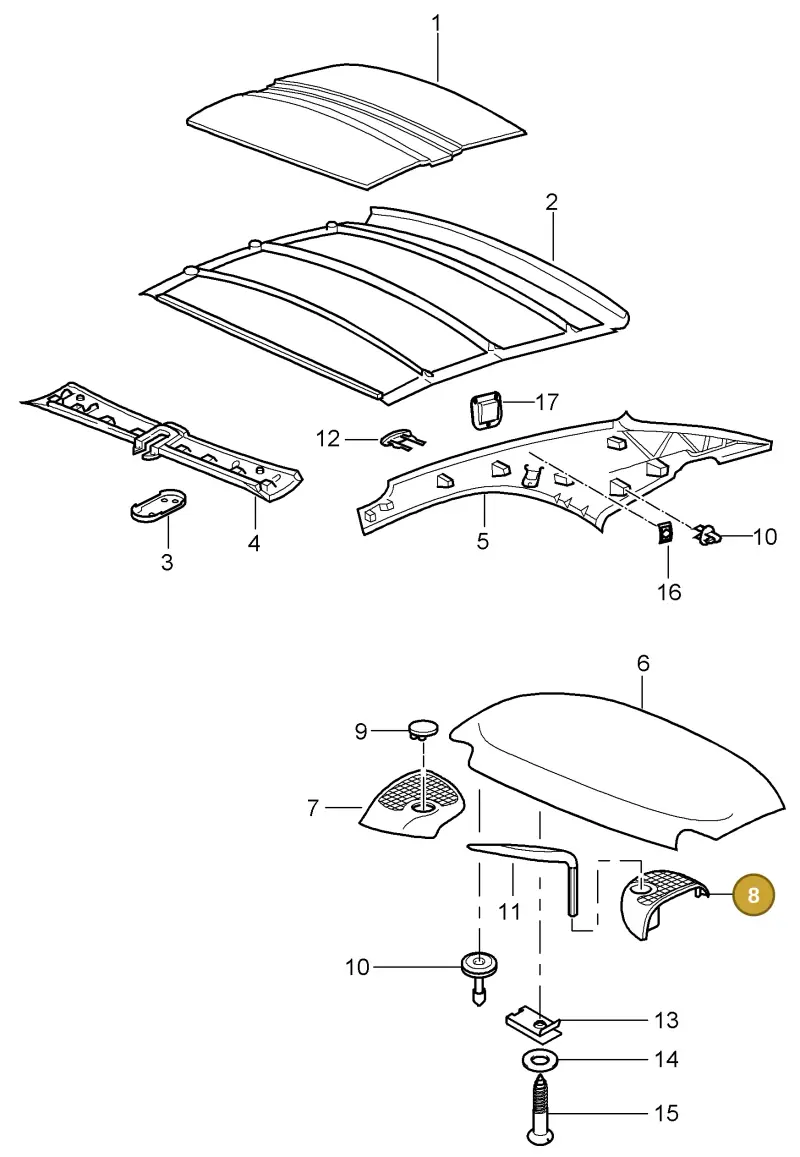 99656355300A10 — Porsche Carrera 4 Cabrio (2004-2008) diagram p26811017, position 8