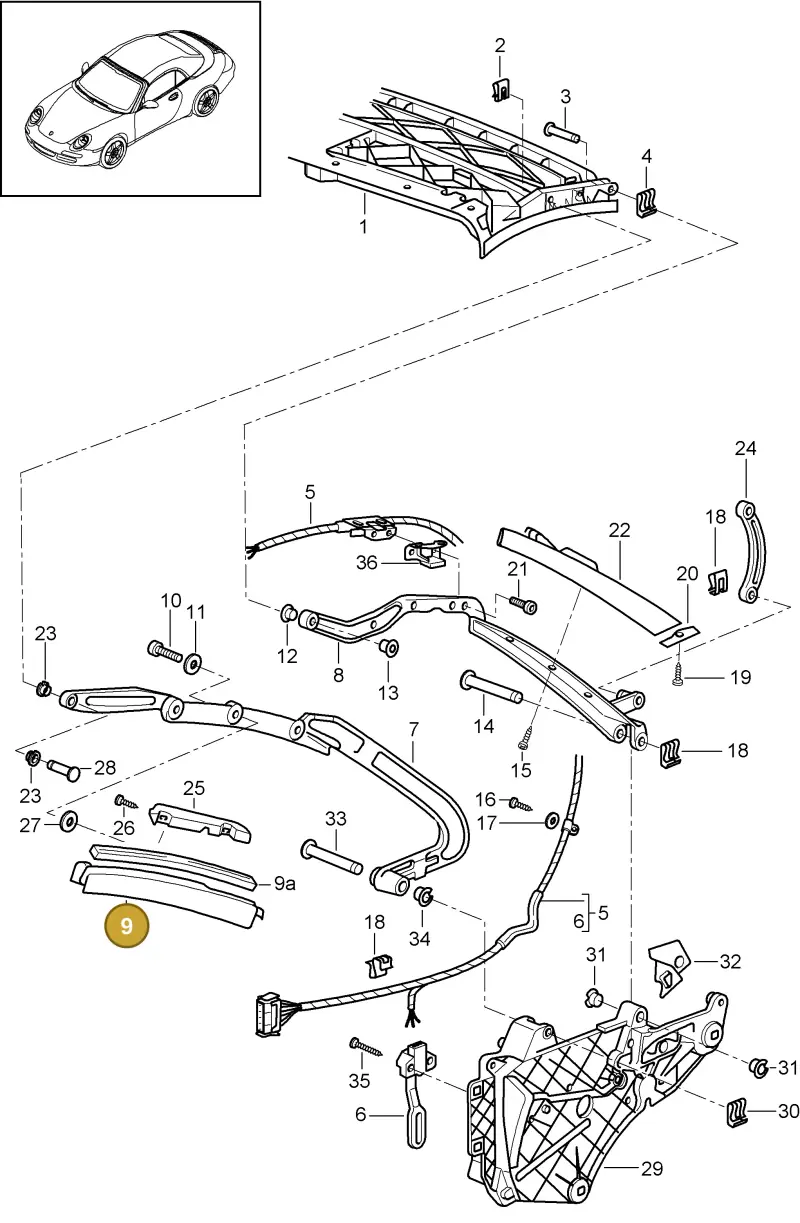 99756135501A09 — Porsche 911 Carrera (2008-2012) diagram p32811007, position 9