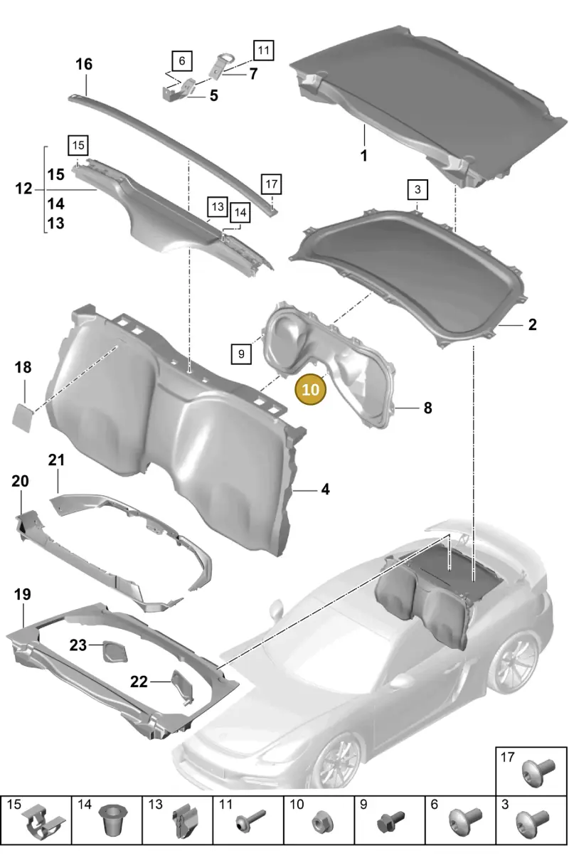 99908462901 — Porsche Cayman (2019-2022) diagram p55807250, position 10