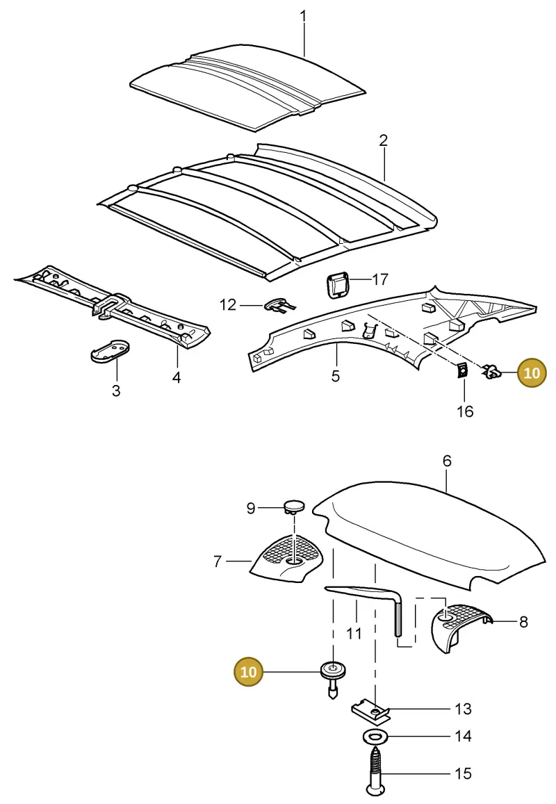 99950776440 — Porsche Carrera 4 Cabrio (2004-2008) diagram p26811017, position 10