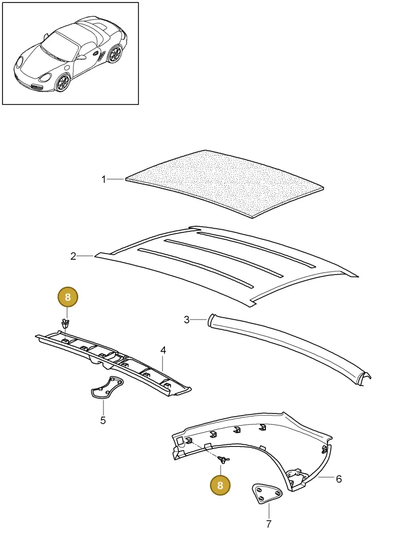 99950776440 — Porsche Boxster S (2008-2012) diagram p33811016, position 8