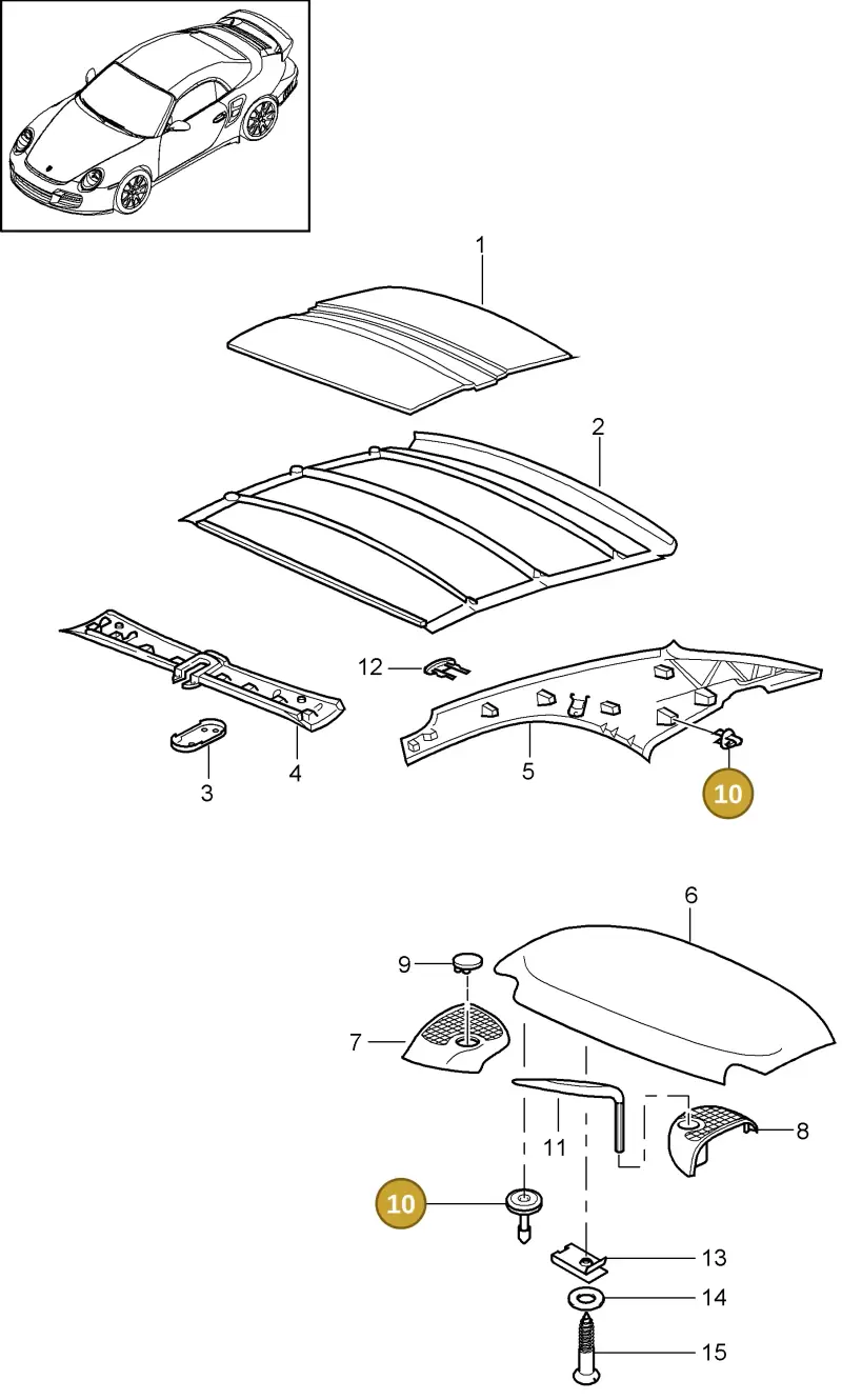 99950776440 — Porsche GT2 RS (2009-2012) diagram p36811060, position 10