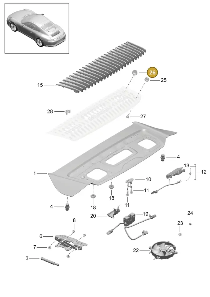 99950789740 — Porsche 911 (2016-2019) diagram p47803005, position 26