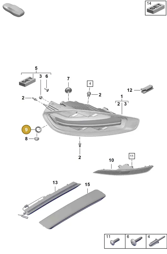 99970229740 — Porsche Boxster Spyder (2019-2020) diagram p54905050, position 9