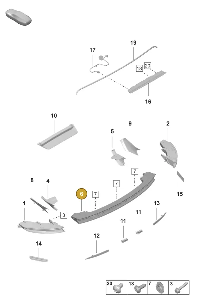 9J0945081Q — Porsche Taycan Sport Turismo (2019-2024) diagram p56905050, position 6