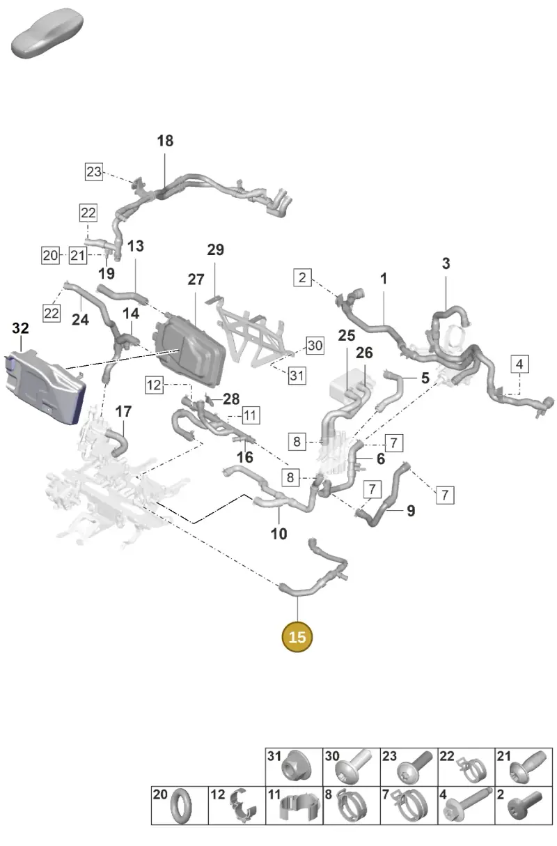 9J1815559 — Porsche Taycan Sport Turismo (2019-2024) diagram p56155060, position 15