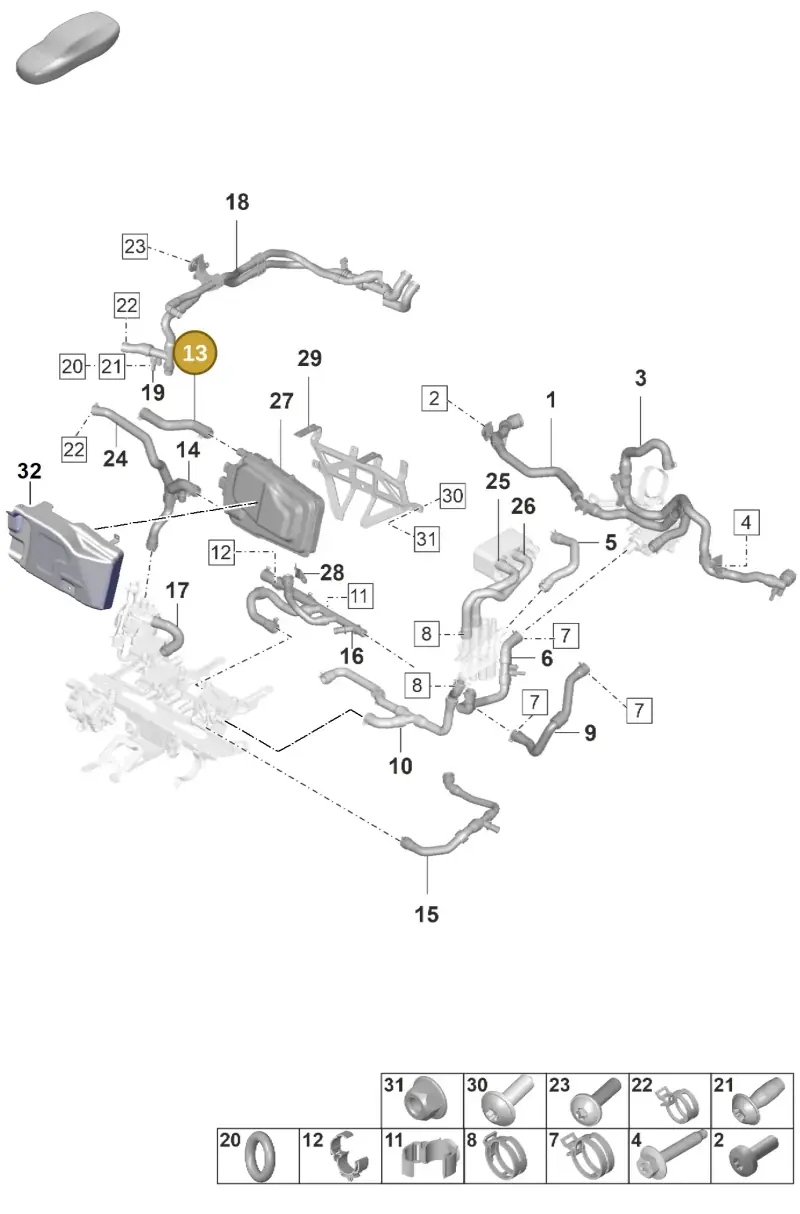9J1815561 — Porsche Taycan Sport Turismo (2019-2024) diagram p56155060, position 13