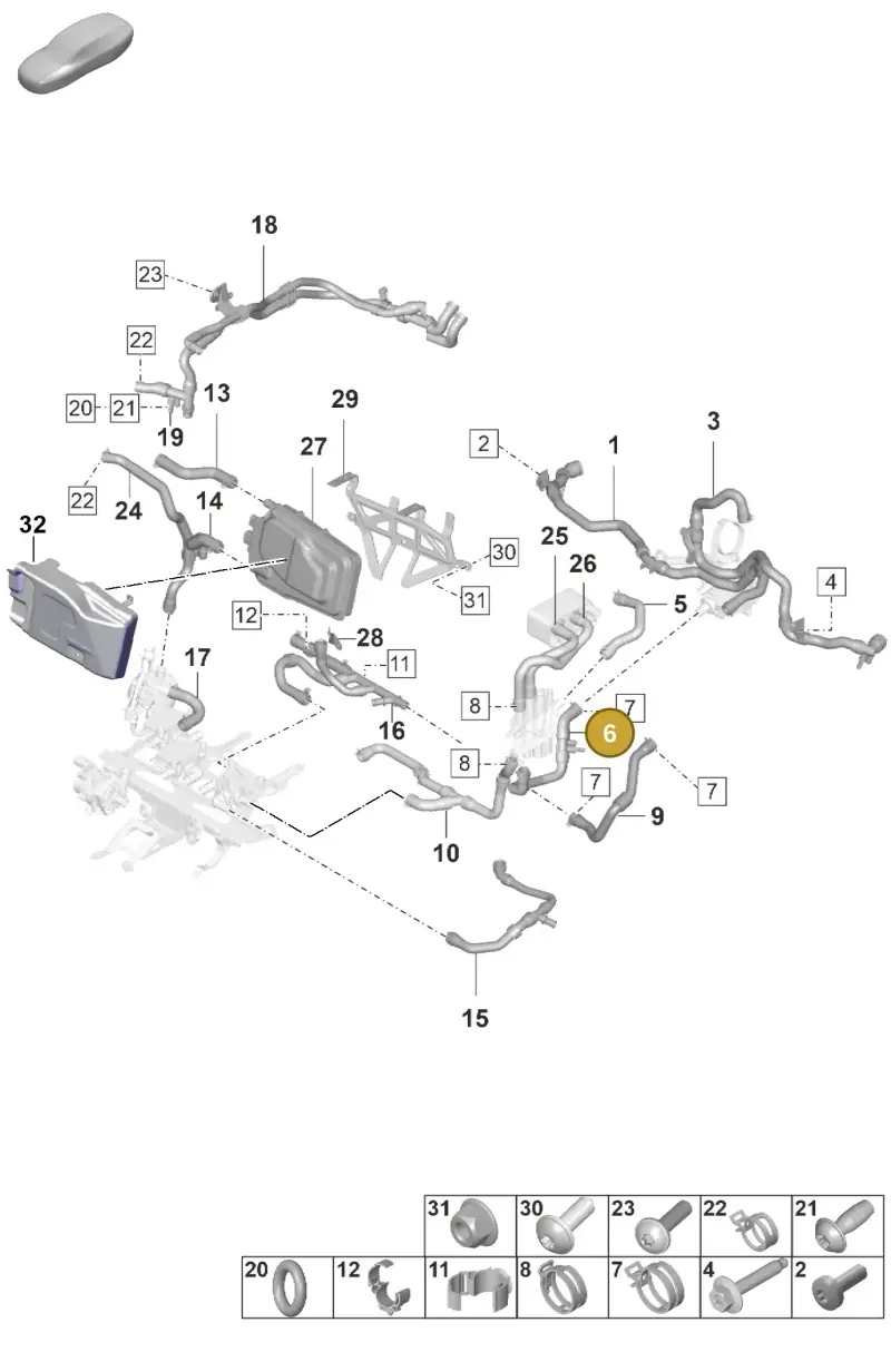 9J1815566B — Porsche Taycan Sport Turismo (2019-2024) diagram p56155060, position 6