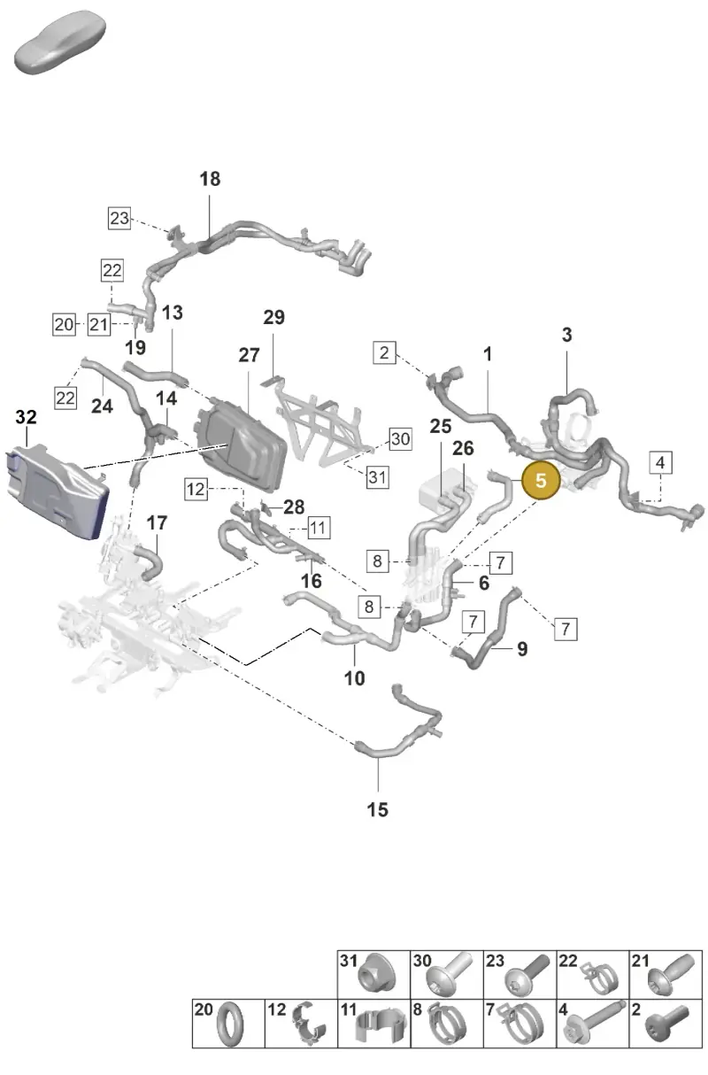 9J1815567 — Porsche Taycan Sport Turismo (2019-2024) diagram p56155060, position 5