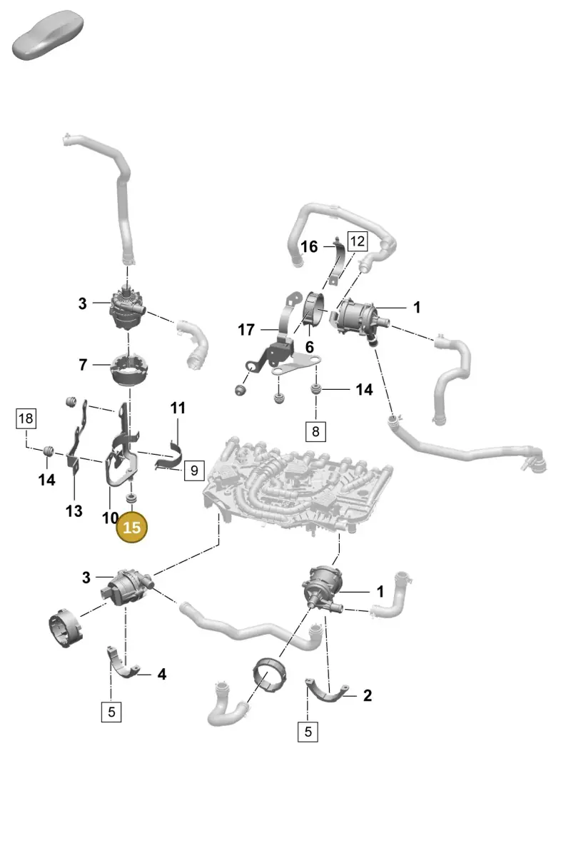 9J1820409 — Porsche Taycan Sport Turismo (2023-2025) diagram p64155000, position 15