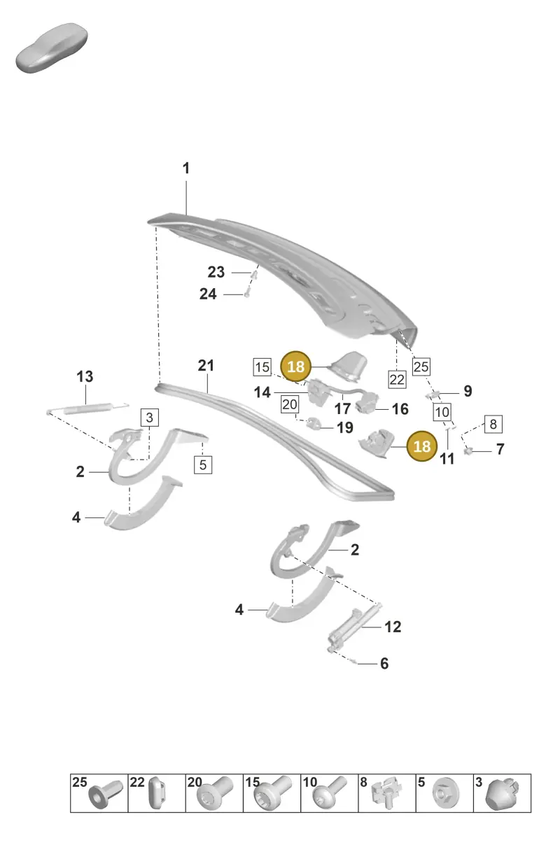 9J1827227 — Porsche Taycan Sport Turismo (2019-2024) diagram p56803010, position 18