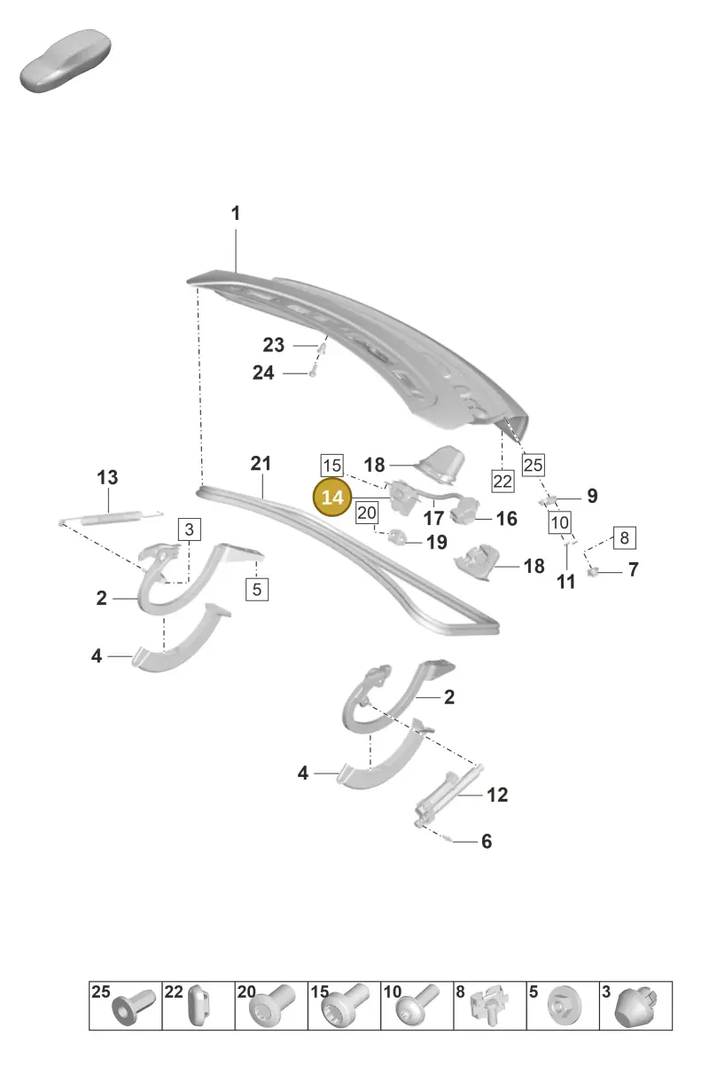 9J1827447 — Porsche Taycan Sport Turismo (2019-2024) diagram p56803010, position 14