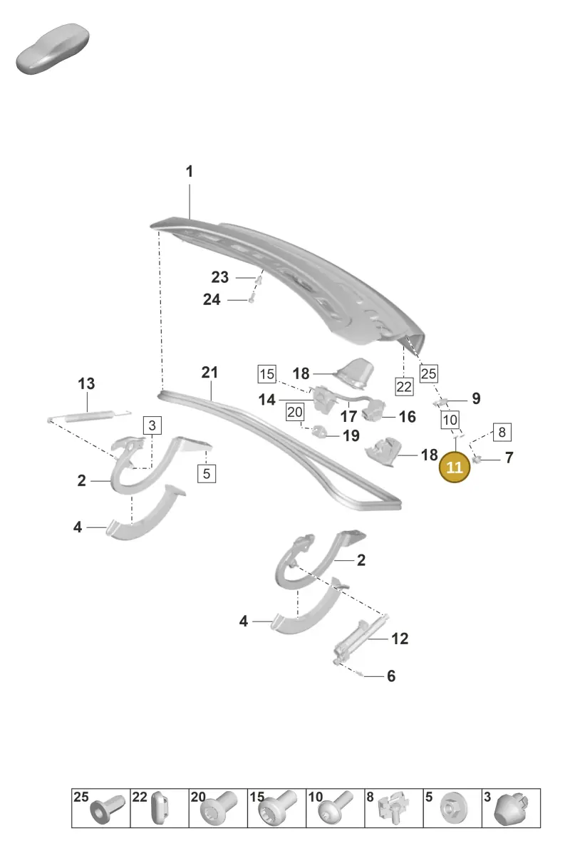 9J1827519 — Porsche Taycan Sport Turismo (2019-2024) diagram p56803010, position 11