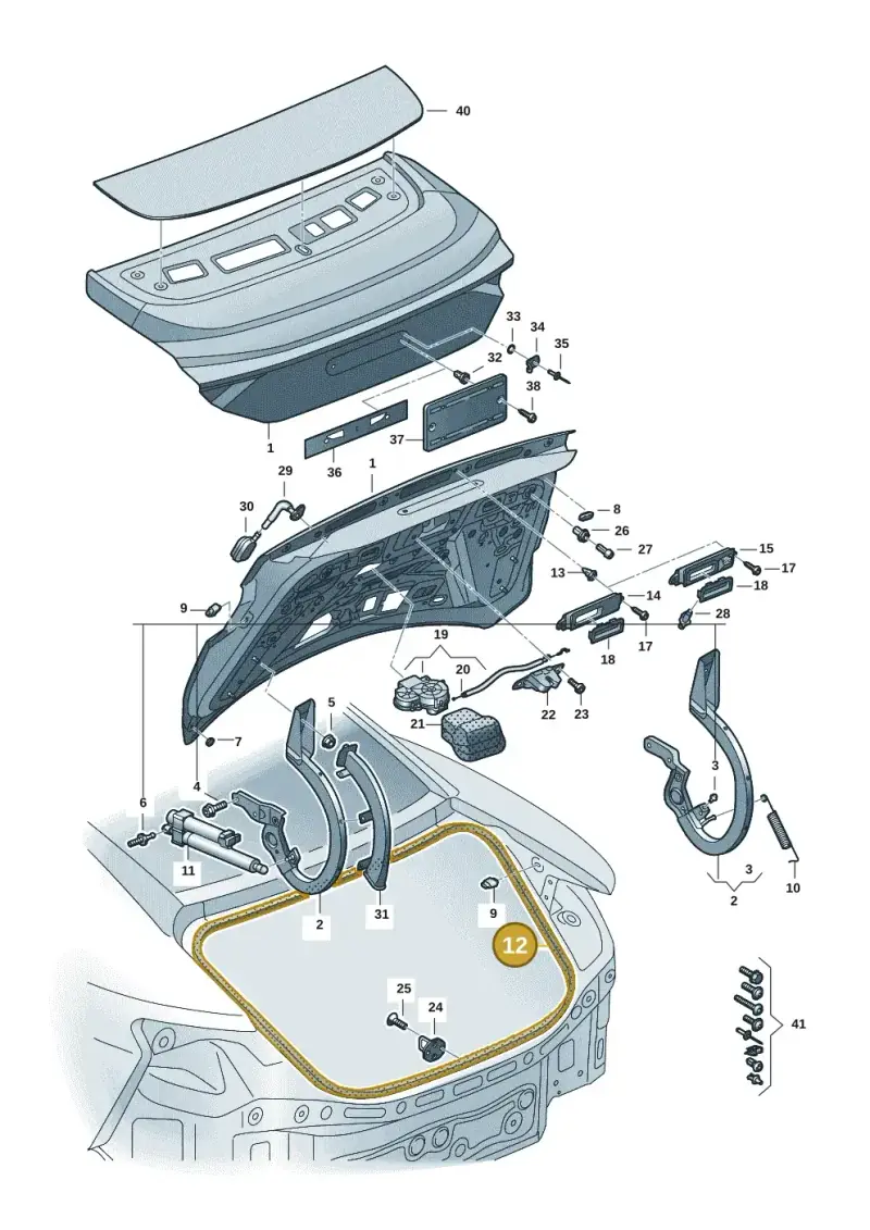 9J1827705AY — Audi RS e-tron GT (2020-2025) diagram 4j1827000, position 12