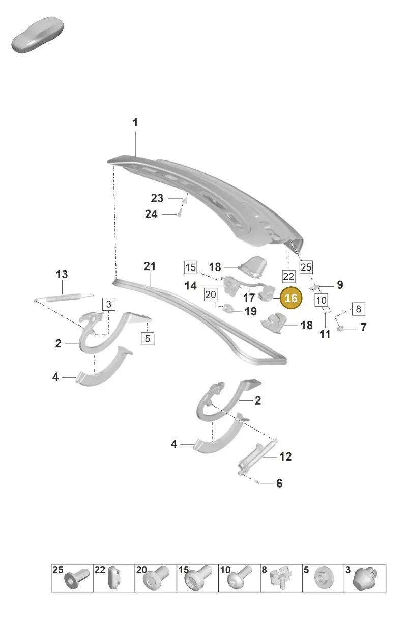 9J1827888 — Porsche Taycan Sport Turismo (2019-2024) diagram p56803010, position 16