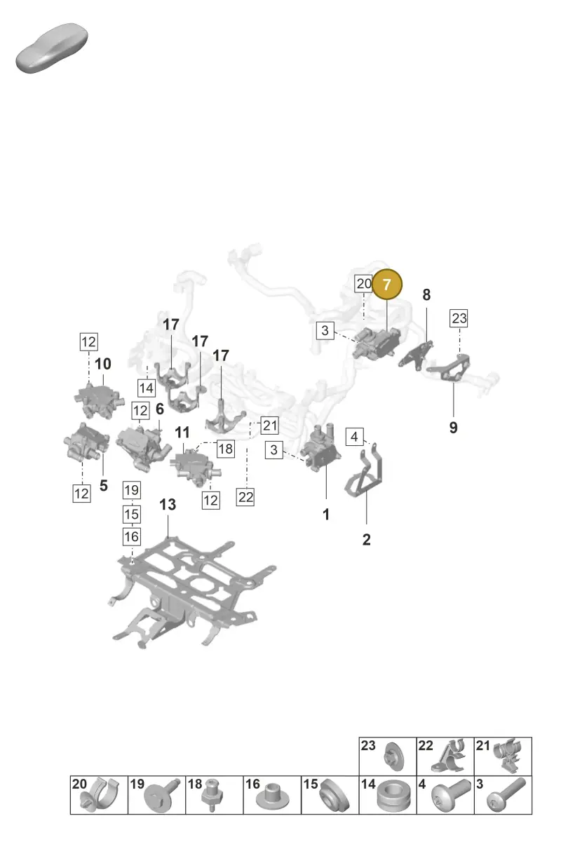 9J1906459C — Porsche Taycan Sport Turismo (2019-2024) diagram p56155010, position 7