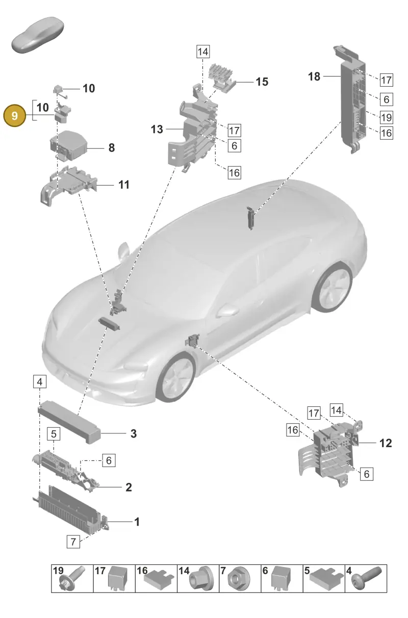 9J1937587A — Porsche Taycan Sport Turismo (2019-2024) diagram p56902000, position 9