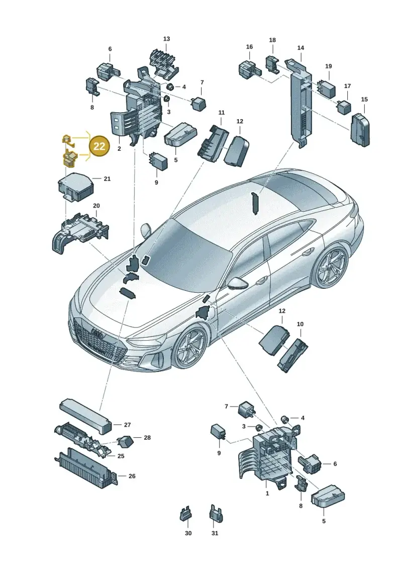 9J1937587A — Audi RS e-tron GT (2020-2020) diagram 4j1937000, position 22