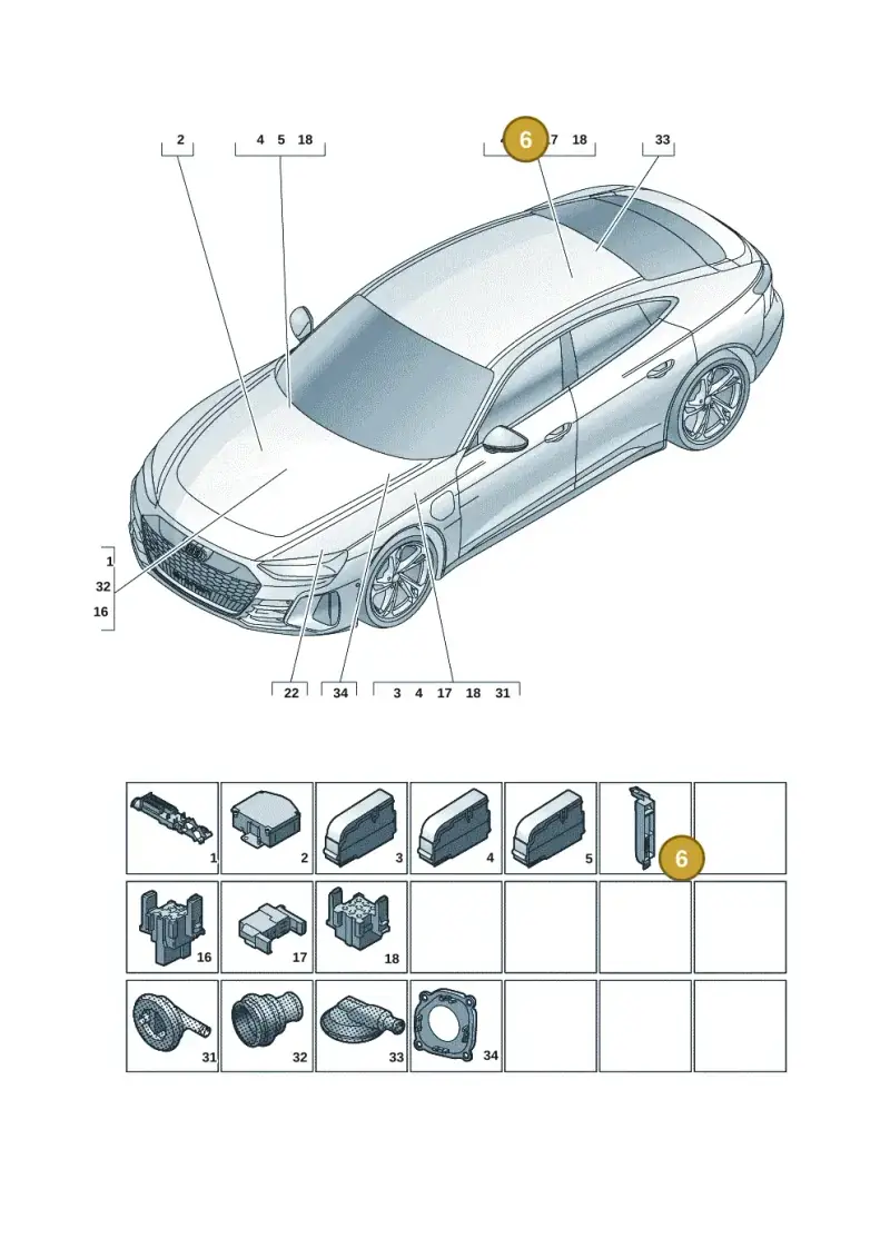 9J1937593 — Audi RS e-tron GT (2020-2025) diagram 4j1971810, position 6