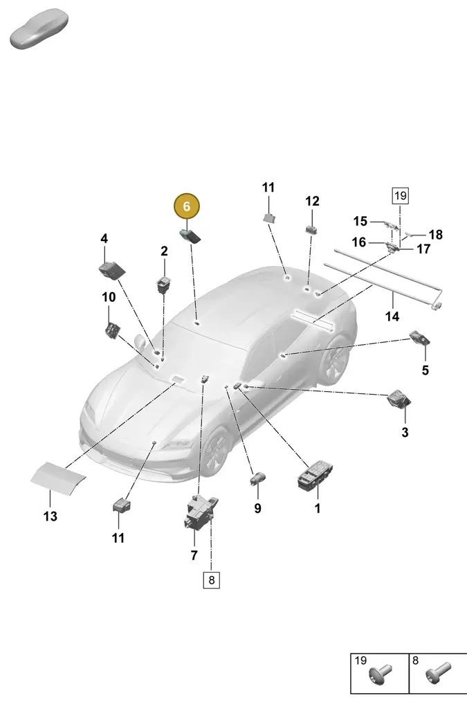 9J1962128CG6N3 — Porsche Taycan Sport Turismo (2023-2025) diagram p64905400, position 6