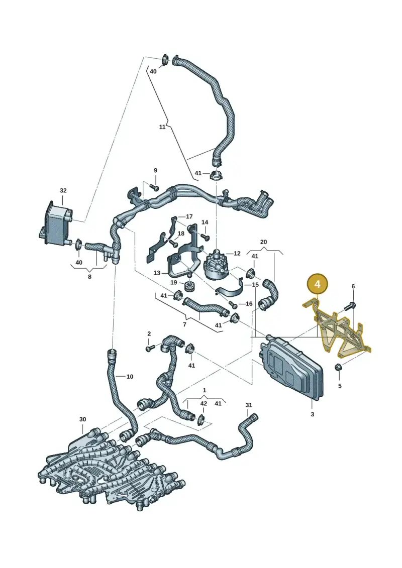9J1963285C — Audi RS e-tron GT (2020-2025) diagram 4j1121030, position 4