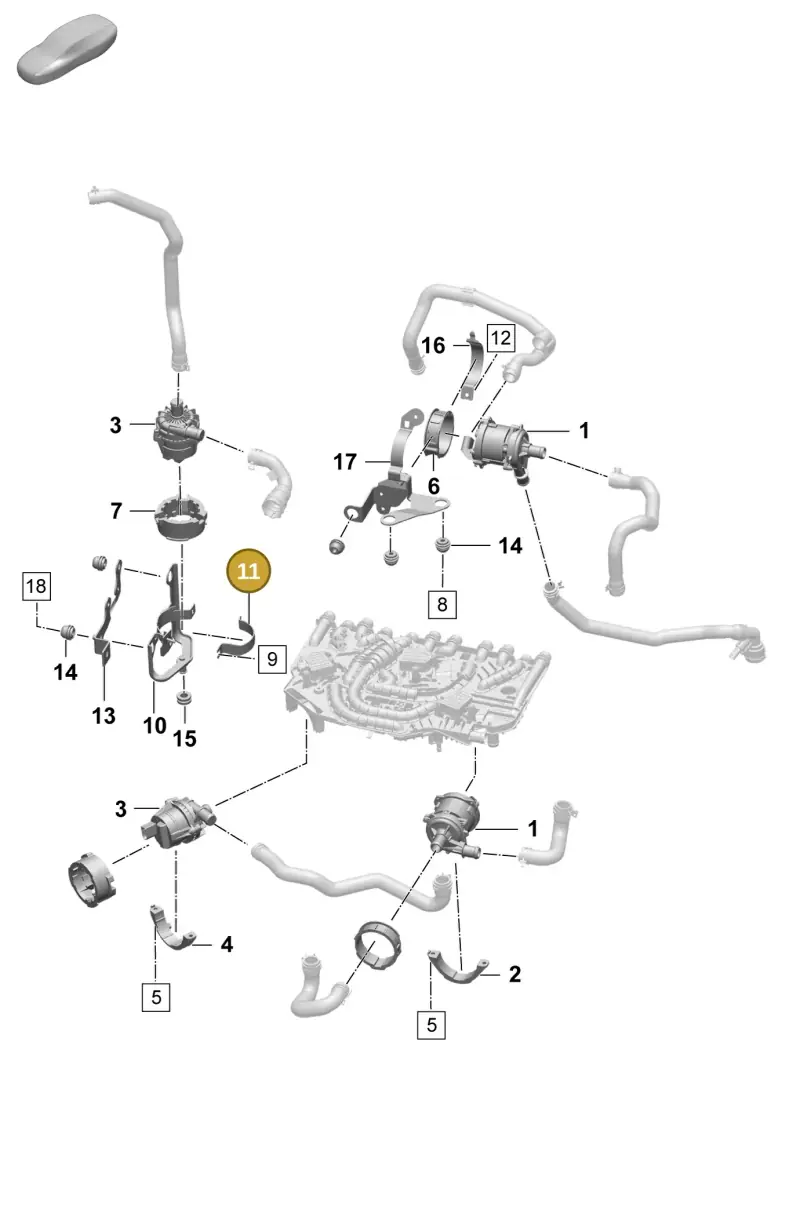 9J1965544 — Porsche Taycan Sport Turismo (2023-) diagram p64155000, position 11