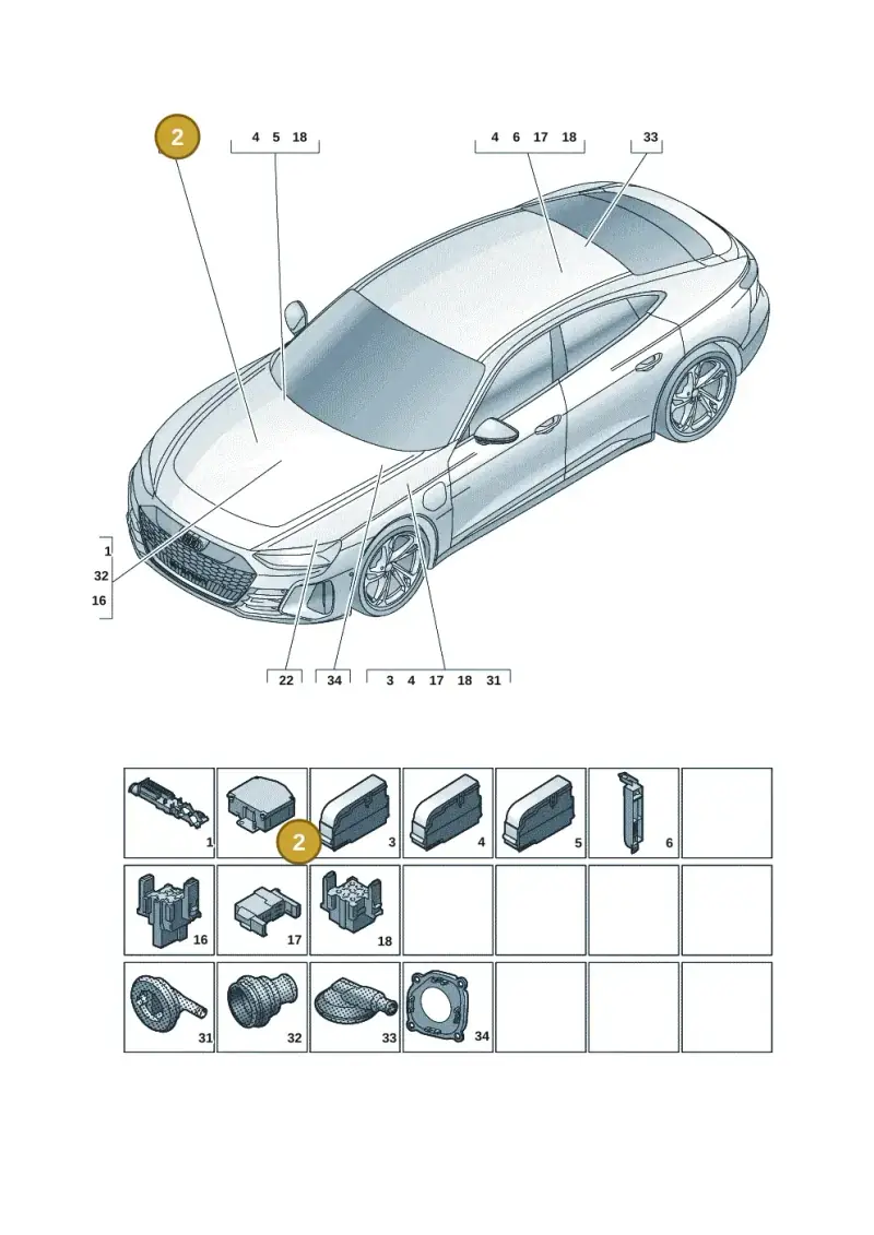 9JA937548 — Audi RS e-tron GT (2020-2025) diagram 4j1971810, position 2