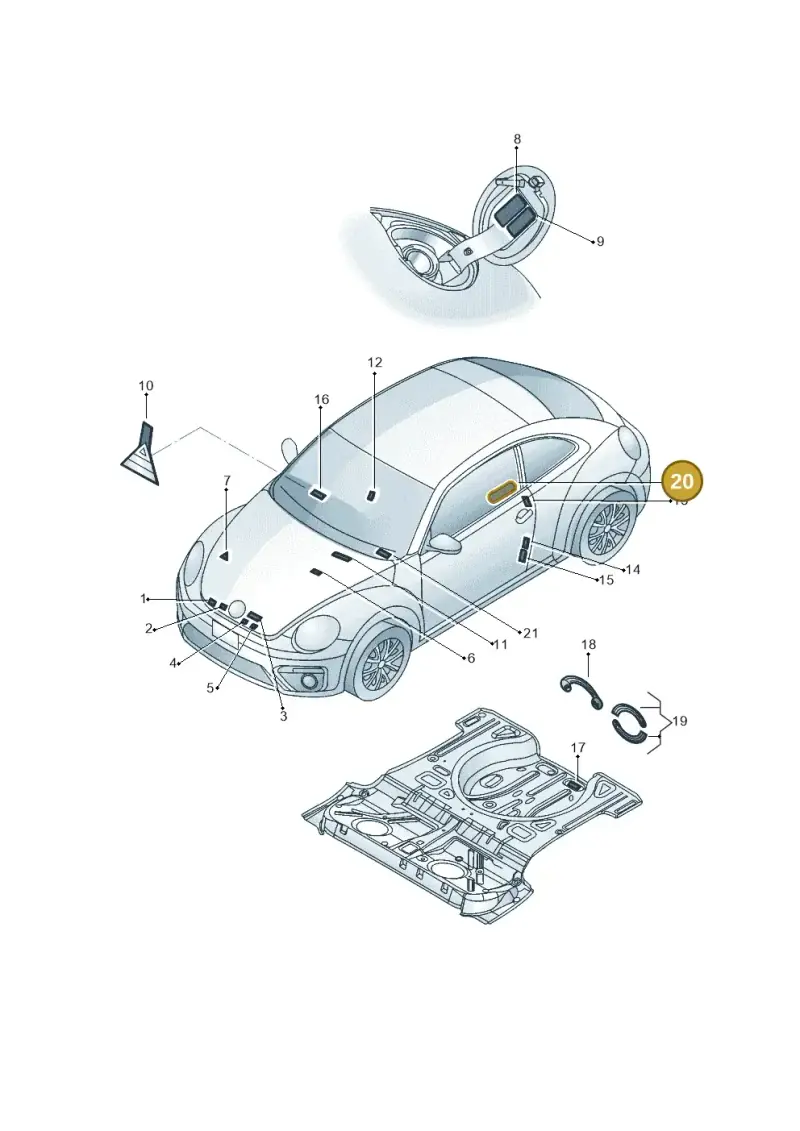 9Y0010539 — Volkswagen Beetle (2016-2019) diagram 801010000, position 20