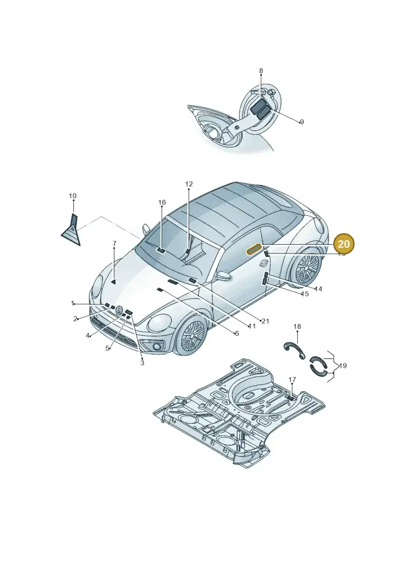 9Y0010539 — Volkswagen New beetle cabriolet (2016-2019) diagram 802010000, position 20