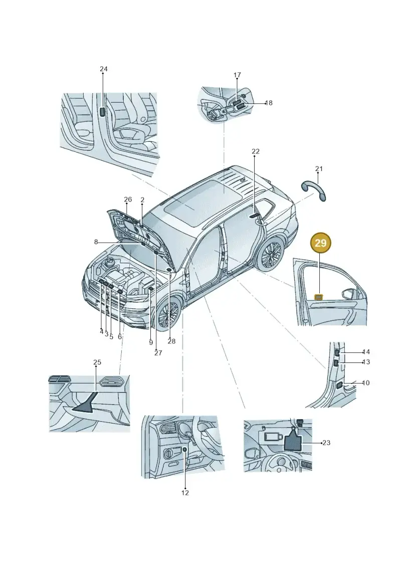 9Y0010539 — Volkswagen Tiguan 2.0 4Motion (2017-2024) diagram 833010000, position 29