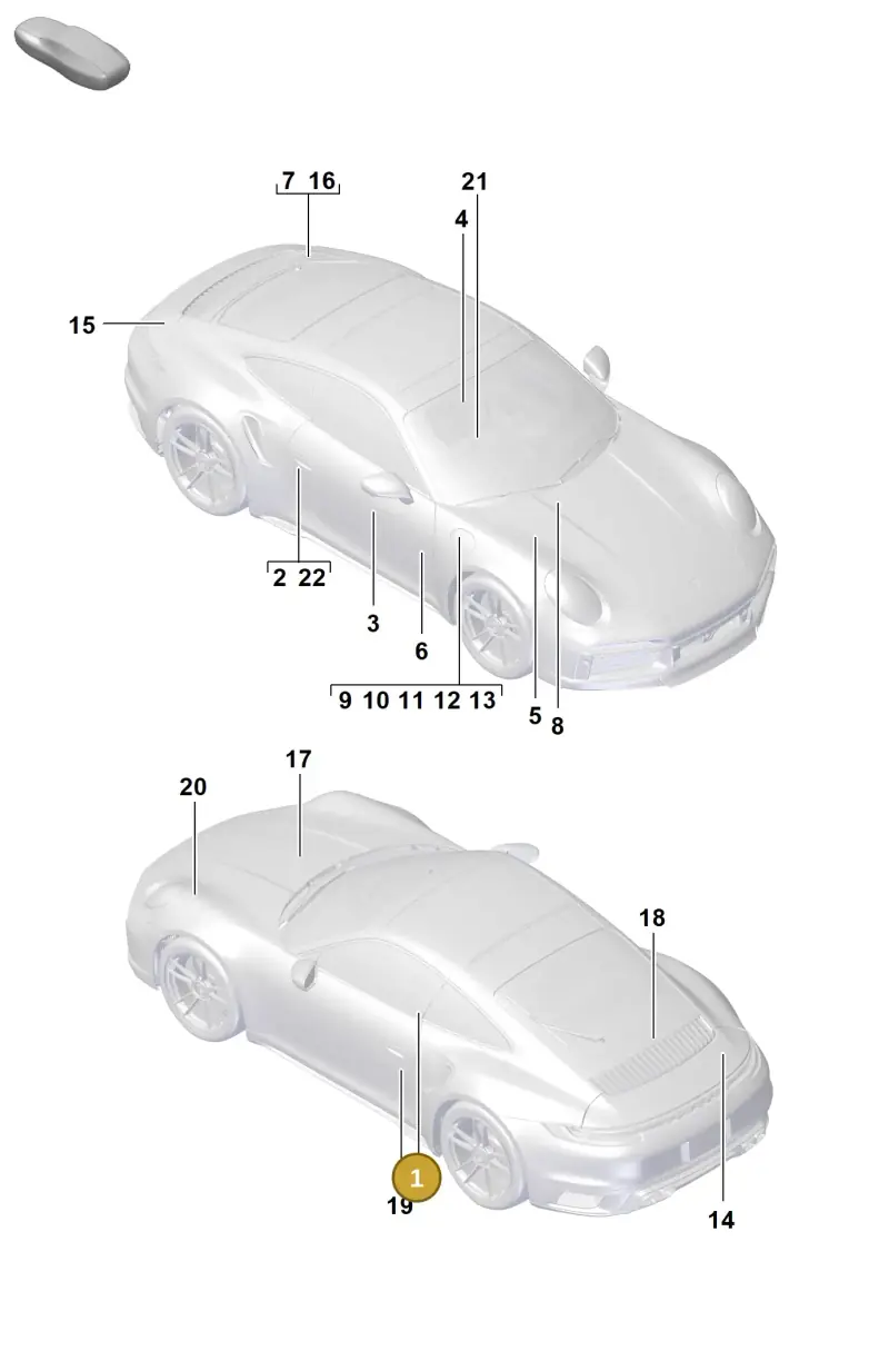 9Y0010539 — Porsche 911 (2020-2022) diagram p57003000, position 1