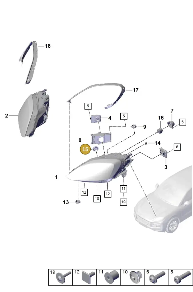 9Y0941627Y — Porsche Cayenne Coupe (2023-2023) diagram p60908100, position 15