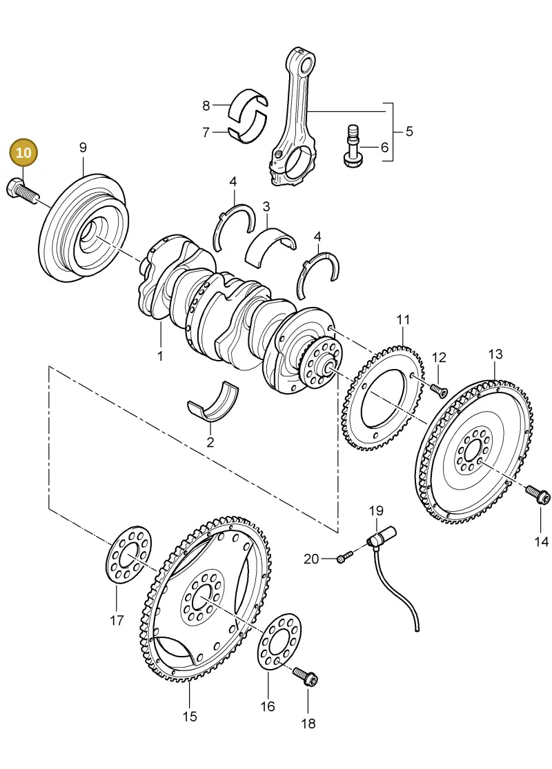 N0100876 — Porsche Cayenne (2007-2010) diagram p31102010, position 10