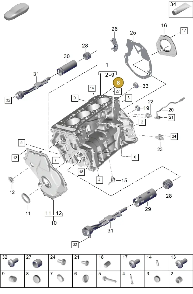N01190110 — Porsche Cayenne Hybrid Coupe (2023-) diagram p60101100, position 8