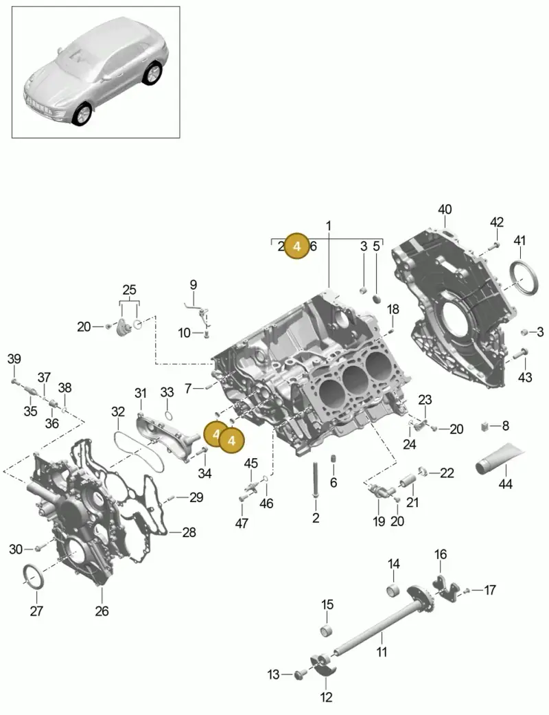 N01190310 — Porsche Macan GTS (2013-2018) diagram p44101040, position 4