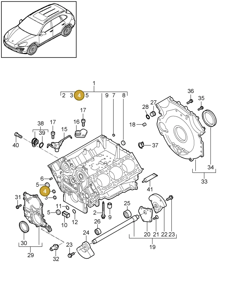 N0119047 — Porsche Cayenne (2010-2018) diagram p37101060, position 4