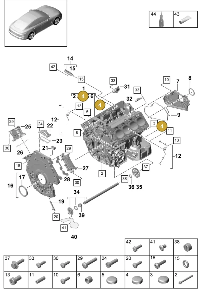 N0119047 — Porsche Panamera 4 Hybrid (2016-2020) diagram p49101050, position 4