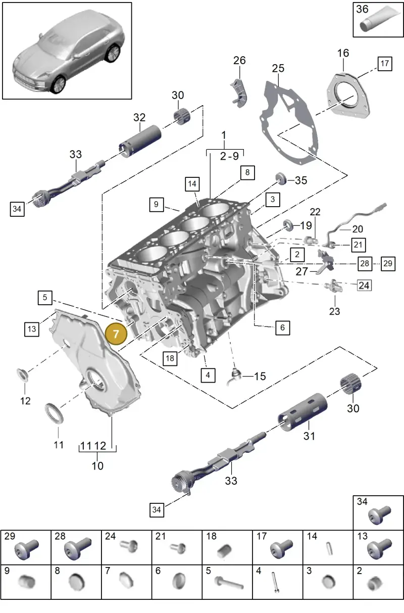 N0119104 — Porsche Macan R4 TFSI (2018-) diagram p52101111, position 7