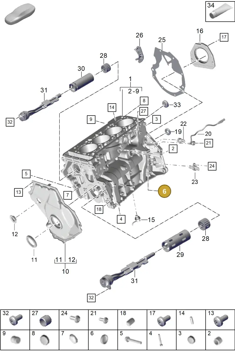 N0119194 — Porsche Cayenne Hybrid Coupe (2023-) diagram p60101100, position 6