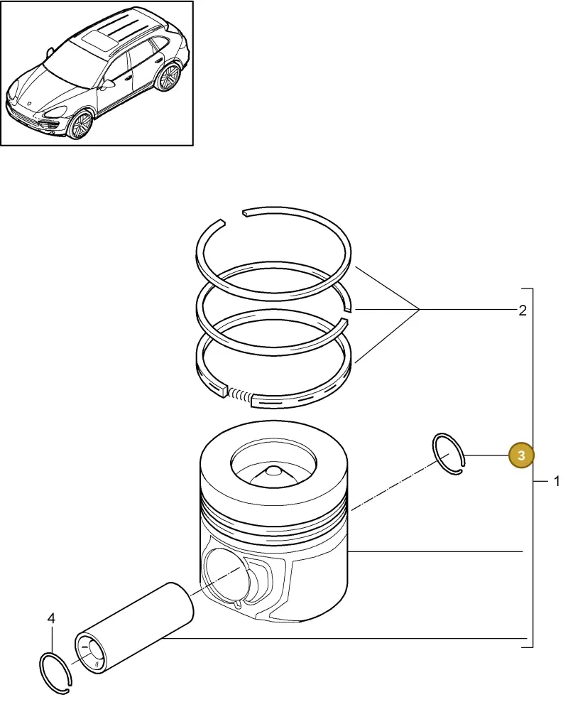 N0122781 — Porsche Cayenne (2010-2018) diagram p37102070, position 3