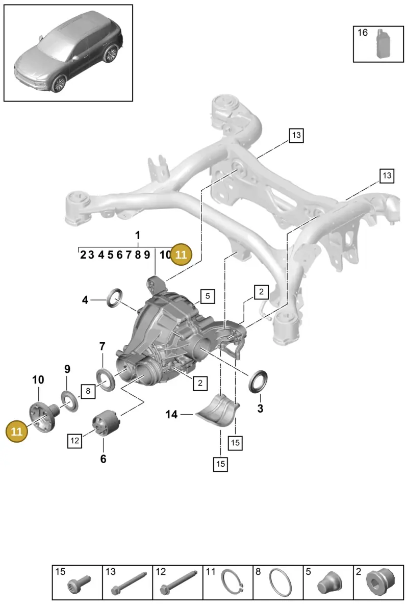 N0123741 — Porsche Cayenne Diesel V6 (2017-2023) diagram p51305020, position 11