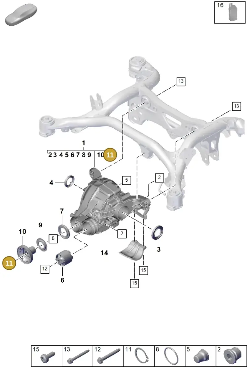 N0123741 — Porsche Cayenne Hybrid Coupe (2023-) diagram p60305000, position 11