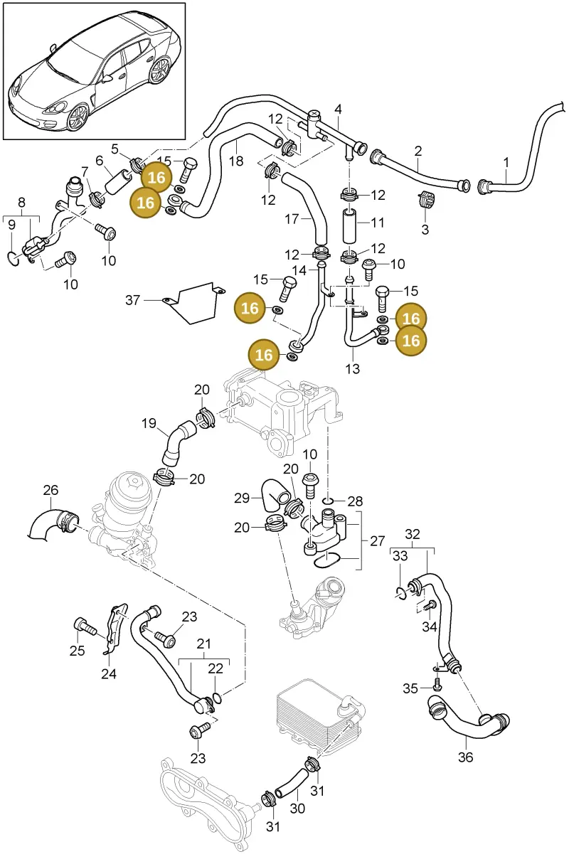 N0138076 — Porsche Panamera (2009-2016) diagram p35105070, position 16