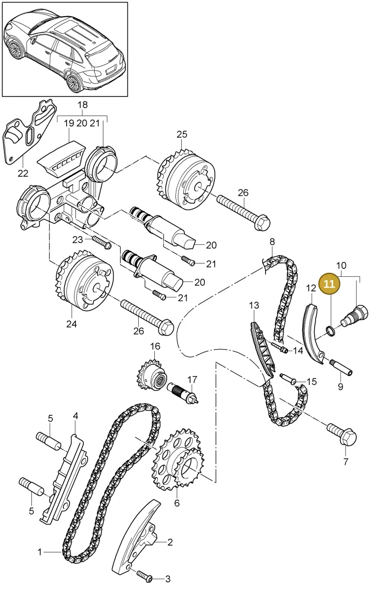N0138271 — Porsche Cayenne (2010-2018) diagram p37103075, position 11