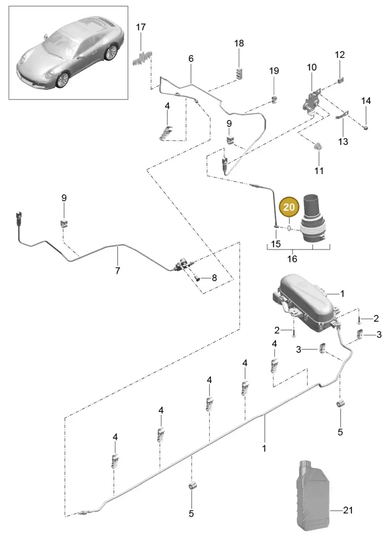 N0138302 — Porsche 991 II Carrera 4 (2016-2019) diagram p47402003, position 20