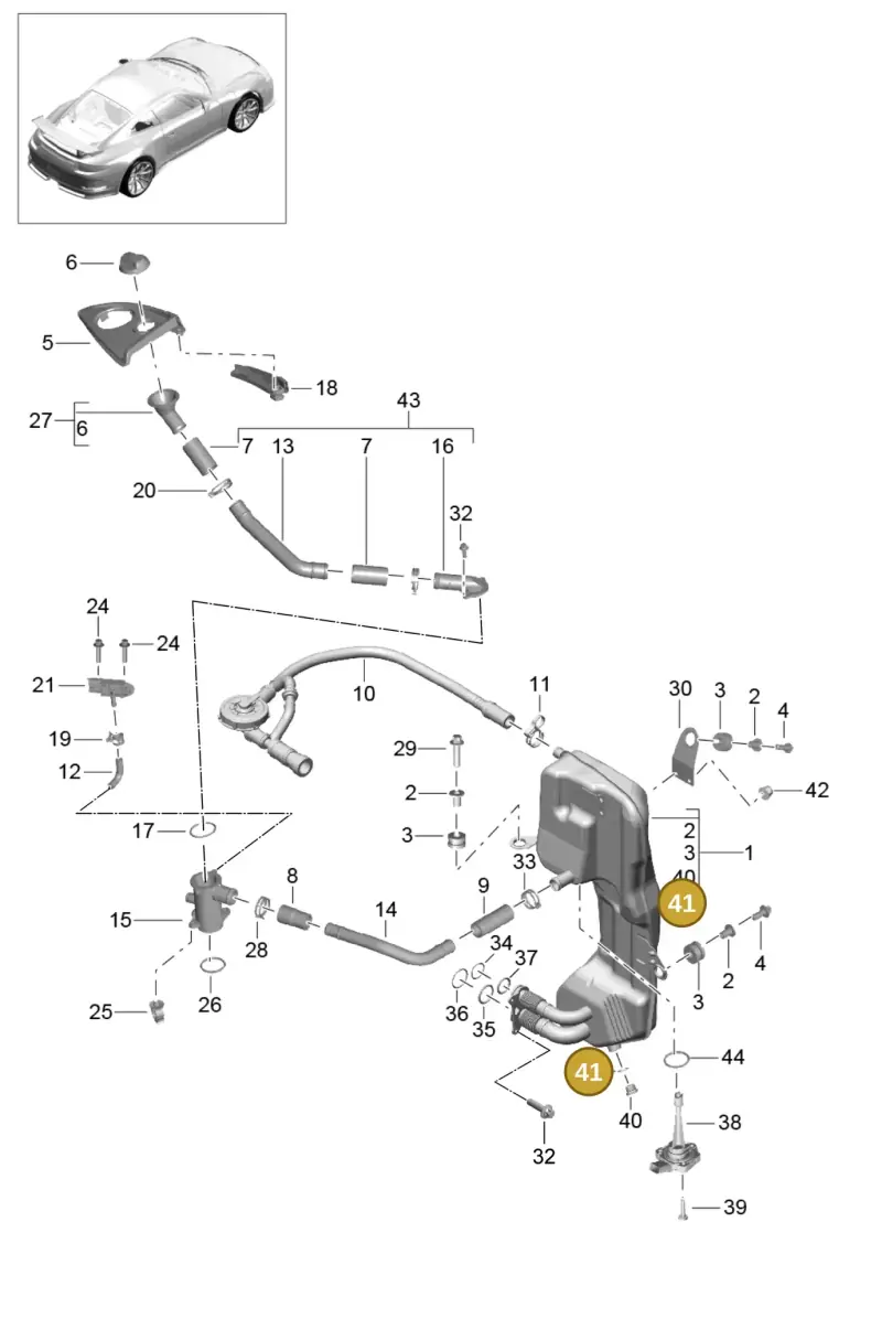 N0138326 — Porsche 991 R (2013-2020) diagram p41104005, position 41