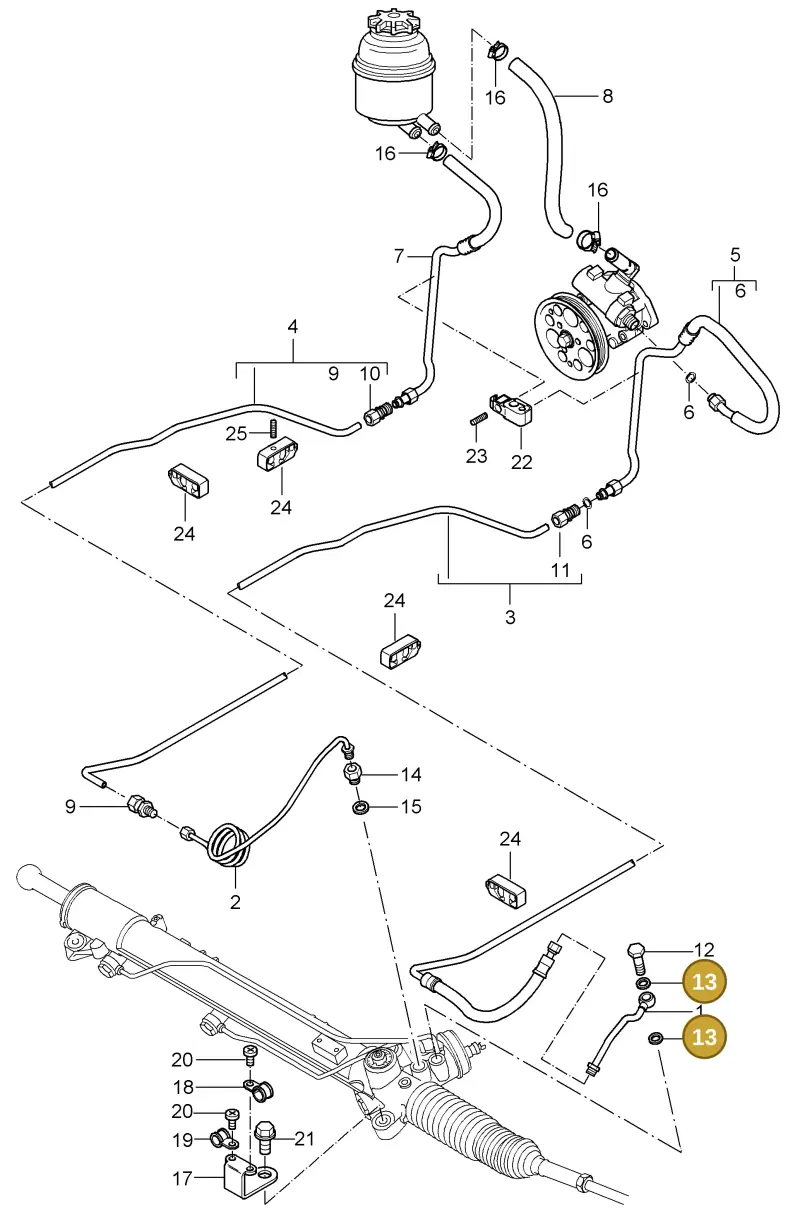 N0138492 — Porsche Carrera GT (2003-2006) diagram p25403001, position 13